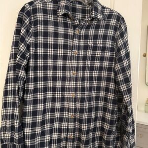 Brandy Melville Checkered Navy and Cream Shirt - used, gently worn